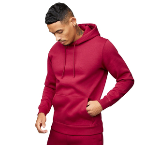 Sweat à capuche rouge pour homme avec poche kangourou, cordon de serrage, poignets côtelés, doublé, coupe ample, streetwear d'hiver - Product Image 5