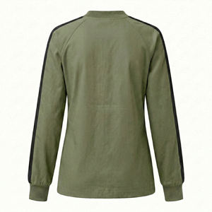 Blouse médicale en gros pour femmes, veste de préchauffage à boutons-pression, manteau d'infirmière personnalisé avec logo, poignets côtelés, vestes de travail OEM - Product Image 3
