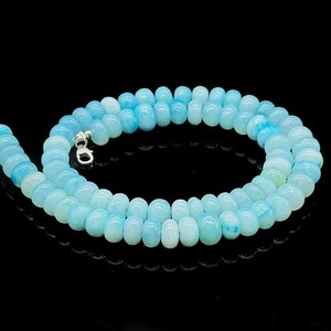 Natural Candy Blue <b>Opal</b> Smooth Rondelle Choker <b>Necklace</b> 7MM 9MM Genuine Blue <b>Opal</b> Gemstone <b>Necklace</b> Adjustable Blue <b>Opal</b> Jewelry - Product Image 1