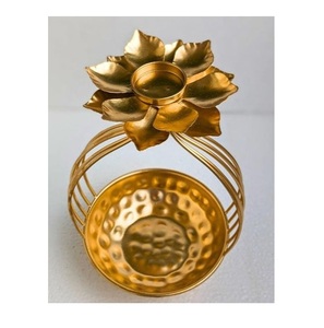<b>Large</b> Handmade Brass Urli Decorative Bowl for Entryway Table Decor Floating Flowers and <b>Candle</b> Arrangements - Product Image 2
