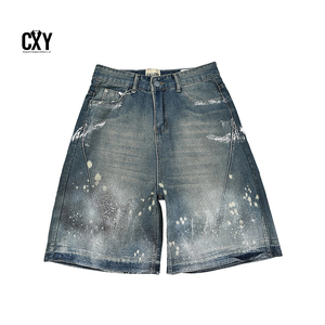 CXY Summer Straight Woven Urban Art-Inspired Leather Jackets Washed Distressed Unisex Breathable Quick Dry Full Sleeve <b>Paint</b> - Product Image 4