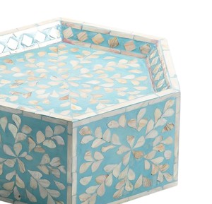 Support à gâteau élégant en nacre, magnifique bol hexagonal haut sculpté en coquillage pour services d'hôtellerie haut de gamme - Product Image 3