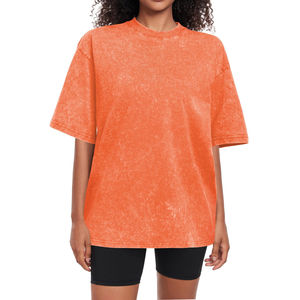 Camiseta Oversize de Algodón con Lavado Ácido para Mujer al por Mayor - Clásica y Casual - Product Image 4