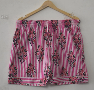 Conjunto de Pijama Elegante de Algodón Tejido con Rayas Florales Rosas, Estampado a Mano, Ropa de Dormir Larga para Mujer, Exquisito Conjunto de Dos Piezas - Product Image 5