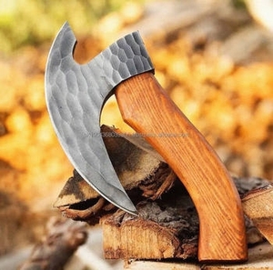 Cuchillo de Damasco Tradicional de Espiga Completa Multiusos, Cuchillo para Cortar Pizza, Hacha para Picar Carne, Cuchillo Utilitario, Cuchillo para Cortar Pizza, Hacha con Funda de Cuero - Product Image 1