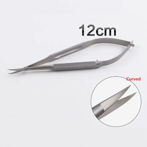 Micro-ciseaux Castroviejo courbés 12 cm, manche à ressort, instrument chirurgical ophtalmique CE OEM - Product Image 6