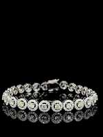 Bracelet à maillons pour femme en argent sterling 925 avec diamant de laboratoire CVD taille brillant 7,50 ct couleur E-F clarté VVS1 certifié IGI