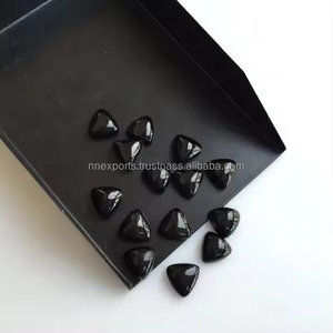 Cabochon en spinelle noire naturelle de 4 mm, taille triligne à dos plat, certifié IGI, pierre précieuse en vrac pour la fabrication de bijoux, vente en gros, fabricant - Product Image 2