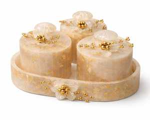 Contenants de conservation alimentaire en résine écologiques faits à la main, forme cylindrique, accents feuille d'or, couvercles hermétiques pour la cuisine et les fêtes - Product Image 3