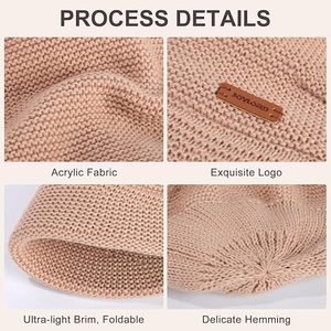 Bonnet tricoté unisexe personnalisé avec logo brodé, 100 % acrylique, chaud, à revers côtelé, pour usage quotidien, pour adultes, vente en gros - Product Image 3