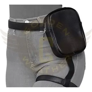 Custom PU Leather Motorcycle Outdoor Hip Harness Waist Thigh Leg Bag Fanny Pack For Women