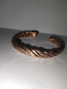 Copper Cuff <b>Bracelet</b> With Braided Design Handmade <b>Metal</b> Jewelry For Men Women - Product Image 3