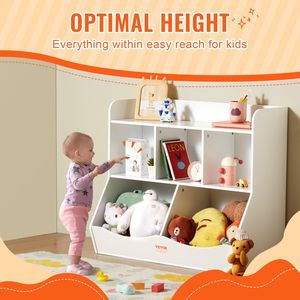 Armadietto giocattolo bianco a 5 Cubby per bambini in legno organizzatore di librerie per sala giochi asilo nido casa-mobili per bambini - Product Image 3