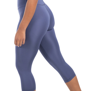 Leggings Capri Deportivos Casuales para Mujer, Cintura Alta, Sólidos, para Yoga, Ejercicio, Running, Gimnasio, Fitness, Elásticos, de Secado Rápido, Transpirables, con Malla Invisible - Product Image 3