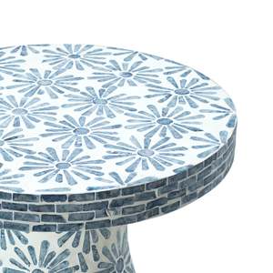 Natural Mother Of Pearl Side <b>Table</b> Capiz Shell <b>Mosaic</b> Accent Stool Sea Shell Inlay Furniture For Living Room Home Decoration - Product Image 4