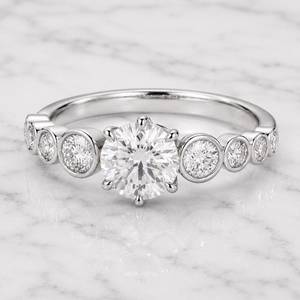 Anillo de aniversario de moissanita de 1 quilate de corte redondo, superventas, de plata 925 original, regalo romántico para amantes, amuleto. - Product Image 2
