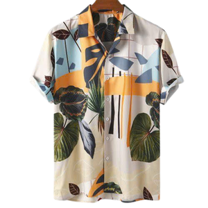 Nouvelle arrivée Chemise hawaïenne boutonnée à manches courtes coupe décontractée personnalisée - Product Image 3