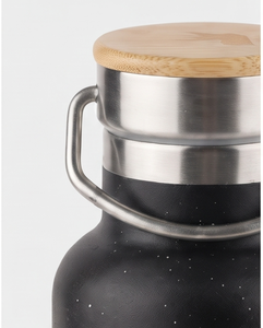 Botella de Agua Simple de Acero Inoxidable Negro Mate con Tapa de Madera, Ecológica y Saludable para Uso Diario, Viajes, Fitness, Hogar y Oficina - Product Image 3