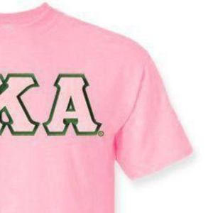 เสื้อยืด AKA Lettered AKA สีชมพูอ่อน คุณภาพพรีเมียม คอตตอน คอกลม เสื้อผ้าสำหรับชมรมนักศึกษากรีก - Product Image 3
