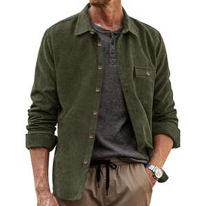 2025แจ็กเก็ตผ้าลูกฟูกกระดุมเบาของผู้ชาย, เสื้อแขนยาวลำลองมีกระเป๋าแบบฝาปิด - Product Image 4