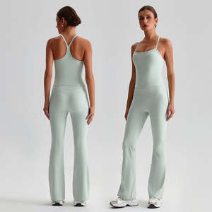 New <b>Seamless</b> Ribbed High-Elasticity 2-Piece Sportswear Set Quick-Dry Zip-Up Hoodie with Tight-Fit <b>Leggings</b> Women's Yoga Set - Product Image 3