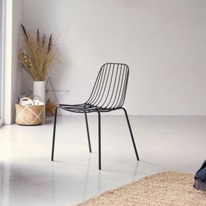Modern <b>Stackable</b> Metal <b>Garden</b> <b>Chairs</b> with Powder-Coated Frame, Durable Outdoor Dining <b>Chairs</b> for Patio, Balcony and Cafe Terrace - Product Image 3