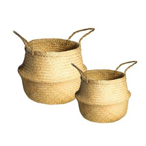 Decorative Handmade SEAGRASS <b>BELLY</b> <b>BASKETS</b> for Plant Pot Cover and Decor, Durable Storage and Plant <b>Basket</b> - Product Image 1
