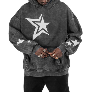 Sudadera con capucha Up Felt personalizada con bordado y estampado, estilo vintage, lavado ácido, oversize, de algodón pesado 100% algodón, forro polar de 450 GSM - Product Image 2