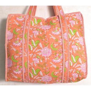 Handmade Floral Cotton Tote Bag Indian Quilted Shoulder Bag Women <b>Boho</b> Shopping <b>Handbag</b> - Product Image 3
