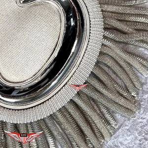 Epaulettes de Caballería Napoleónica KEW, Metal Niquelado, Accesorios de Vestimenta Ceremonial Trenzados de Lujo - Product Image 2