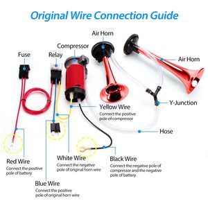Kit de Bocina de Aire de Doble Trompeta de 12V y 115dB, Sonido Fuerte de 115 Decibeles para Barco, Motocicleta y Camión, para Vehículos y Seguridad - Product Image 3