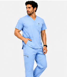 Ensemble de blouses médicales pour hommes, 2 pièces, respirant, extensible, durable et confortable, pour médecins, infirmiers et personnel hospitalier. - Product Image 6