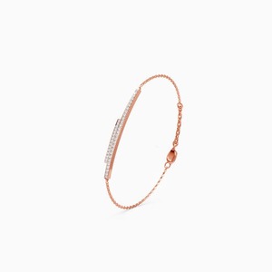 Sleek 0.33 Ct Lab Grown Diamond Two Line Chain Bracelet In 9K Yellow White And Rose <b>Gold</b> - Product Image 3