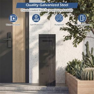 Code Lock Anti-Theft Package Delivery <b>Box</b> Galvanized Steel Outdoor Porch Parcel <b>Drop</b> Storage Unit - Product Image 4