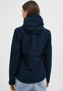 Custom Waterproof Softshell Jacket Women Windproof Outdoor Hooded Sportswear Navy Blue Breathable Full Zip <b>Coat</b> <b>Top</b> - Product Image 2
