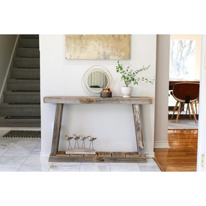 Mesa de Sofá Rectangular Estrecha Convertible de Hierro Blanco Moderno con Espejo, para Entrada, Hotel, Sala de Estar, Decoración, Soporte de Exhibición - Product Image 1