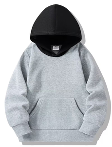 Custom Printed Color Block Winter Lined Breathable Eco-Friendly Boys Children Hoodie Pullover Sweatshirt Hooded Long Sleeve - Product Image 3