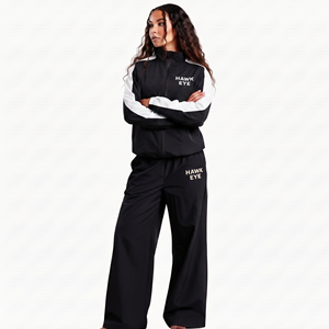 Conjunto Deportivo Personalizado para Mujer, Chaqueta Cortavientos y Pantalones de Nailon con Bloques de Color, Talla Grande, Ropa Deportiva Ligera con Logotipo Personalizado - Product Image 3