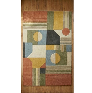 Tapis de luxe en laine tuftée à la main, antidérapant, à motif géométrique abstrait, à poils moyens, pour salon, chambre, salle à manger, décoration intérieure - Product Image 6