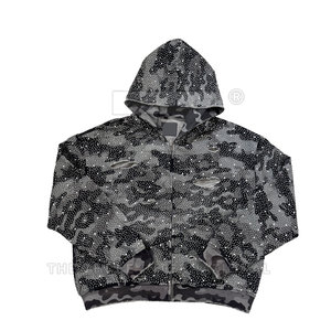 Sudadera con Capucha de Invierno para Mujer, Diseño Exclusivo, 100% Algodón, con Pedrería y Logotipo Frontal, Servicio OEM y Embalaje Personalizado - Product Image 4