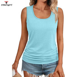 Camisetas de Tirantes Casuales de Verano para Mujer, de Secado Rápido, Transpirables, Tejidas, 100% Algodón, Color Personalizado, Talla Personalizada, Cuello Redondo Acolchado - Product Image 6