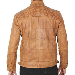 Chaqueta de Cuero para Hombre, Cálida y Transpirable para Invierno, con Cuello Alto y Logotipo Frontal, de Piel de Vaca, Estilo Casual - Product Image 6