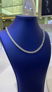 Collier Chaîne Tennis Moissanite Luxe Entièrement Pavé de Pierres Effet Glacé Haute Brillance Bijoux Hip Hop Tendance Argent 925 Styles Audacieux - Product Image 2