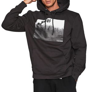 Sudadera con capucha extragrande personalizada al por mayor para hombre, 100% algodón, manga larga, informal, con logo impreso. - Product Image 1