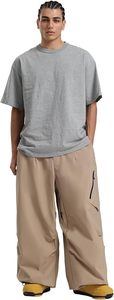 Pantalon cargo imperméable pour homme avec poches zippées, beige, coupe large, style outdoor - Product Image 2