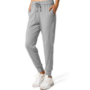 Pantalon de survêtement noir pour homme, taille élastique avec cordon de serrage, décontracté, avec poches latérales, respirant, en mélange de coton et de spandex tricoté - Product Image 2