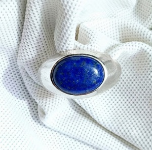 Anillo de Lapislázuli Natural para Hombre, Plata de Ley 925, Anillo de Piedra Preciosa Azul Hecho a Mano, Joyería de Lujo al por Mayor - Product Image 2