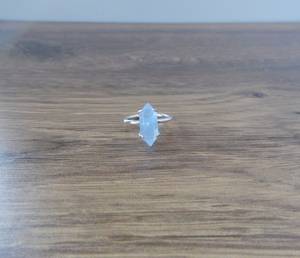Blue Calcite Point <b>Ring</b> Sterling Silver Gemstone Point <b>Ring</b> Healing <b>Crystal</b> Jewelry Adjustable <b>Ring</b> Gift For Her - Product Image 1