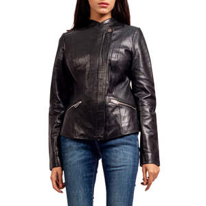 Chaqueta Acolchada de Cuero Genuino Suave para Mujer con un Diseño Casual y Elegante para el Uso Diario - Product Image 4