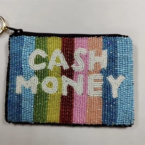 Exclusive Customizable <b>Seed</b> Beads Coin Purse Handcrafted Art Stylish Handmade Beaded Pouch for Small - Product Image 2